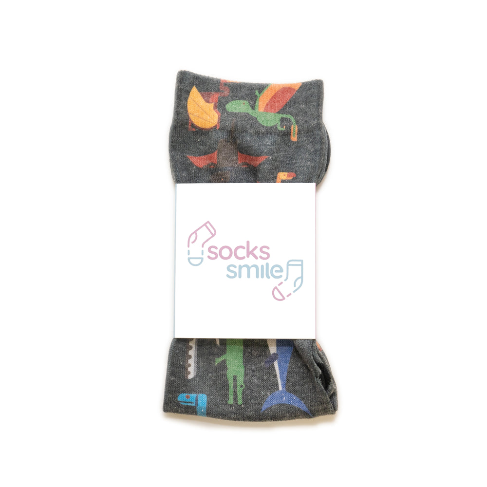 
                  
                    Geometric Dinosaur Socks
                  
                