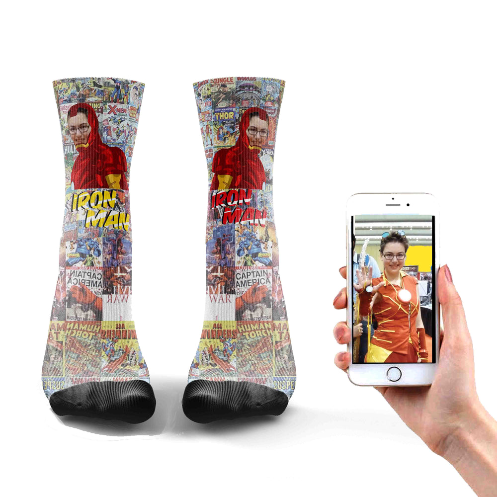 Iron Man Socks - We Print Your Face These Avengers Iron Man Socks